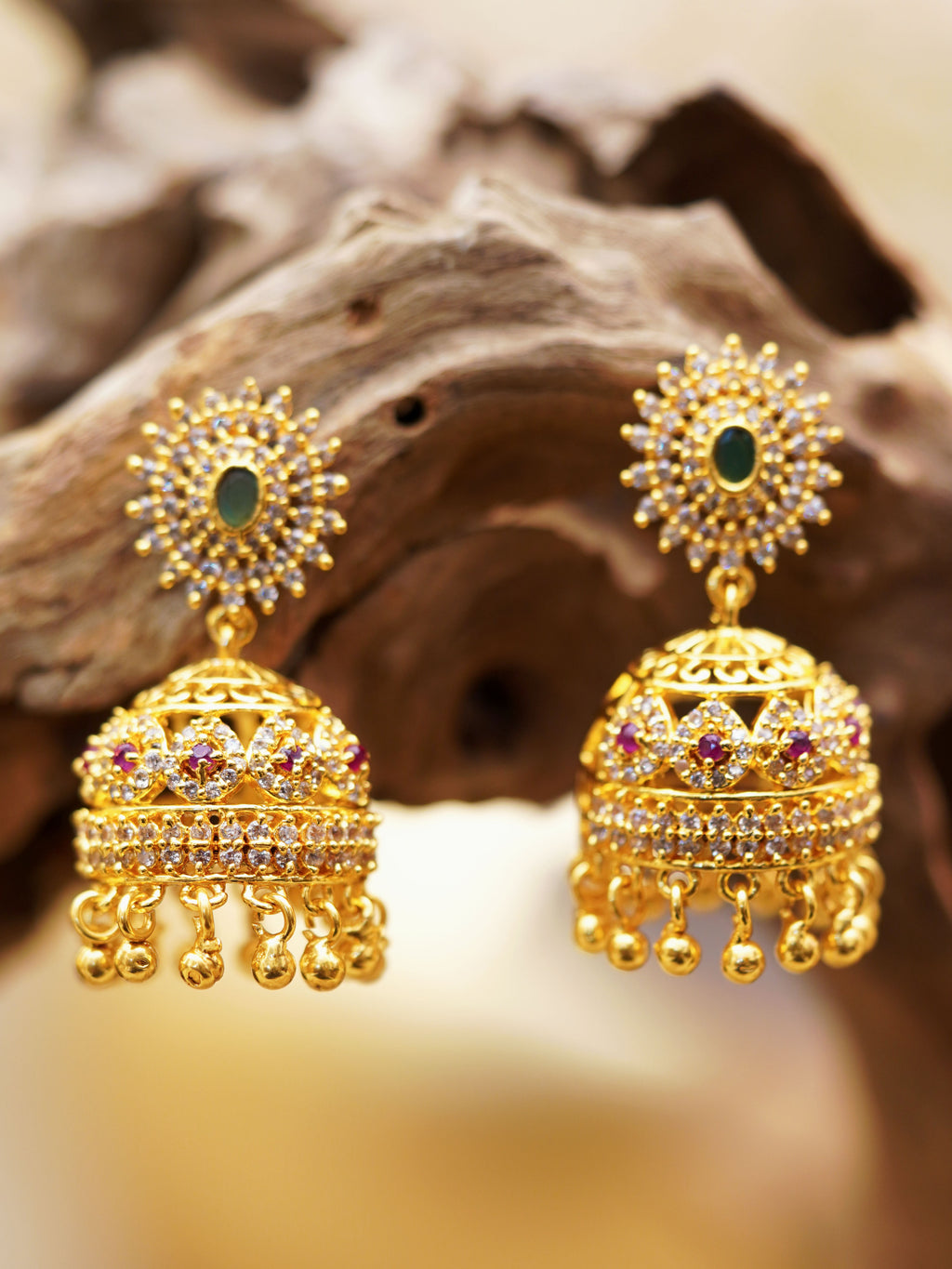 Floral Dome Multicolour Jhumka Earrings