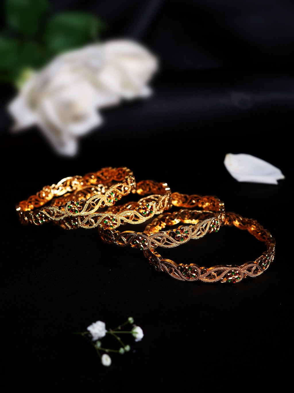 Meenakari Flower Jali Bangle Set