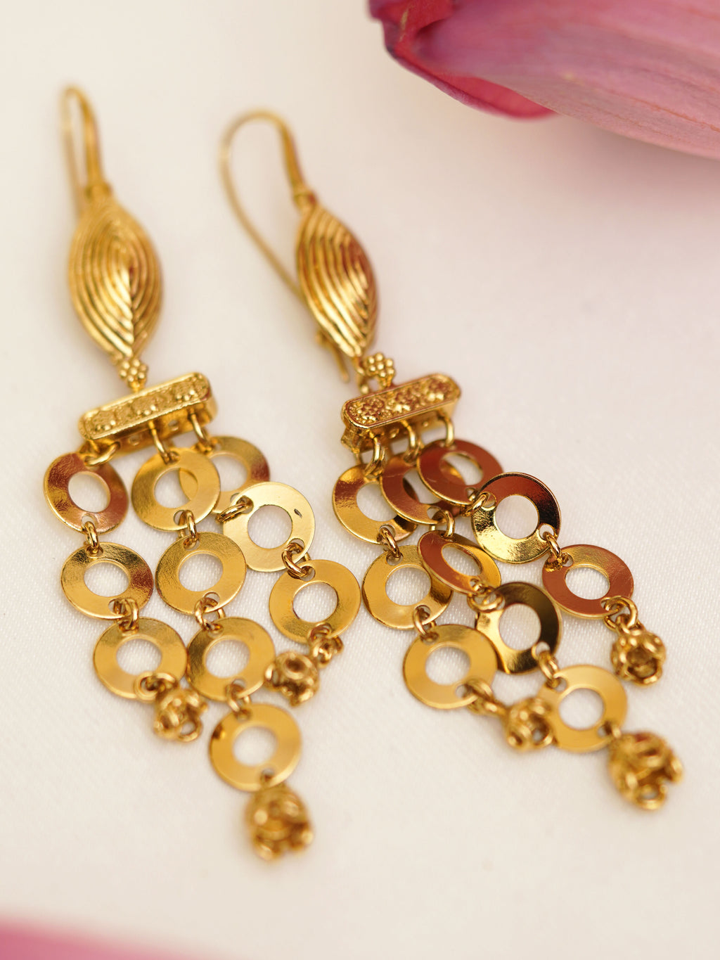 Golden Link Cascade Tassel Earrings