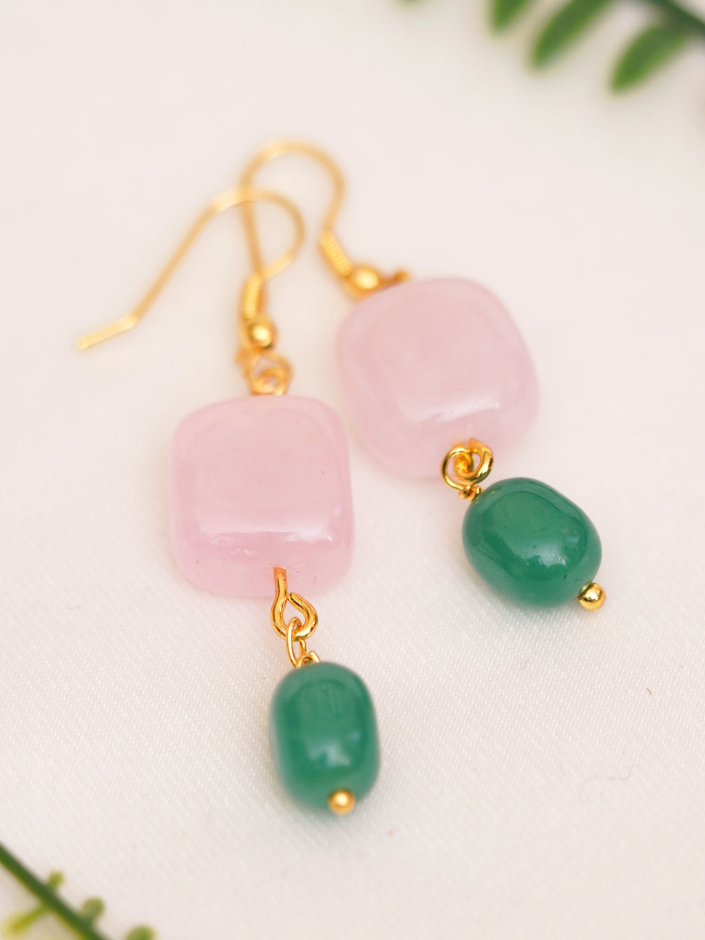 Blush Mint Duo Drop Earrings