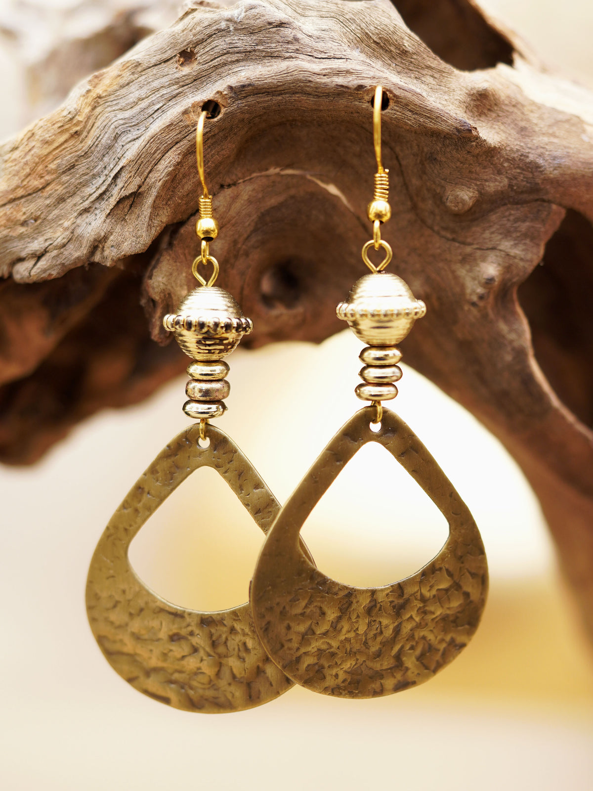 Hand-Hammered Antique Teardrop Earrings