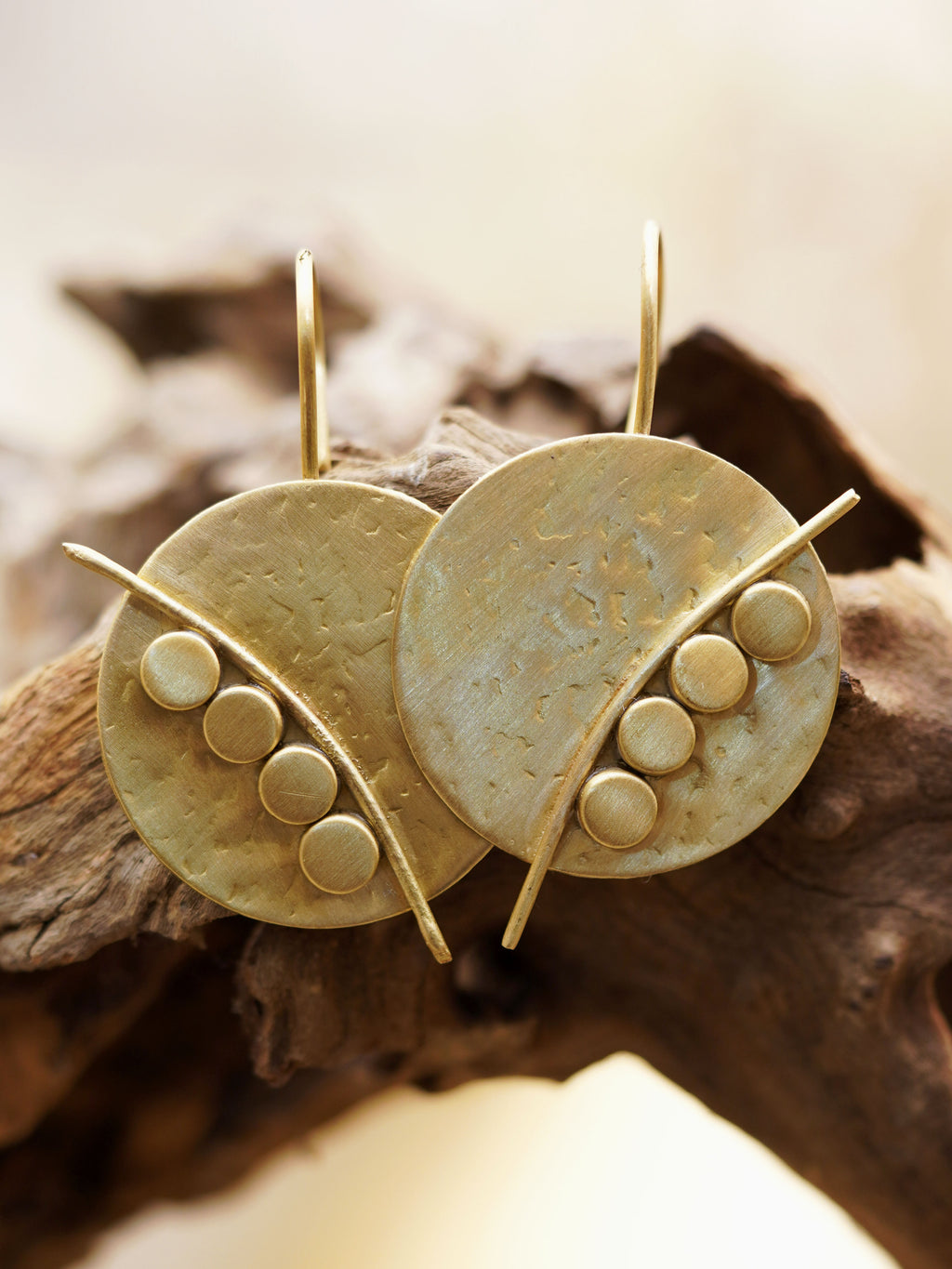 Artisan Golden Orbit Disc Earrings