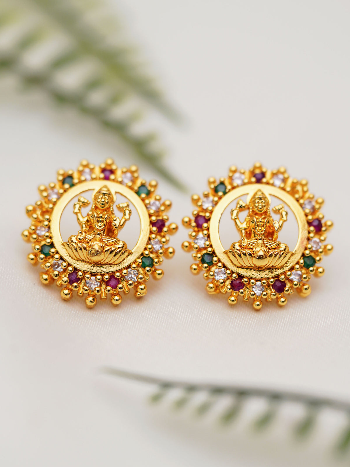 Divine Halo Temple Stud Earrings