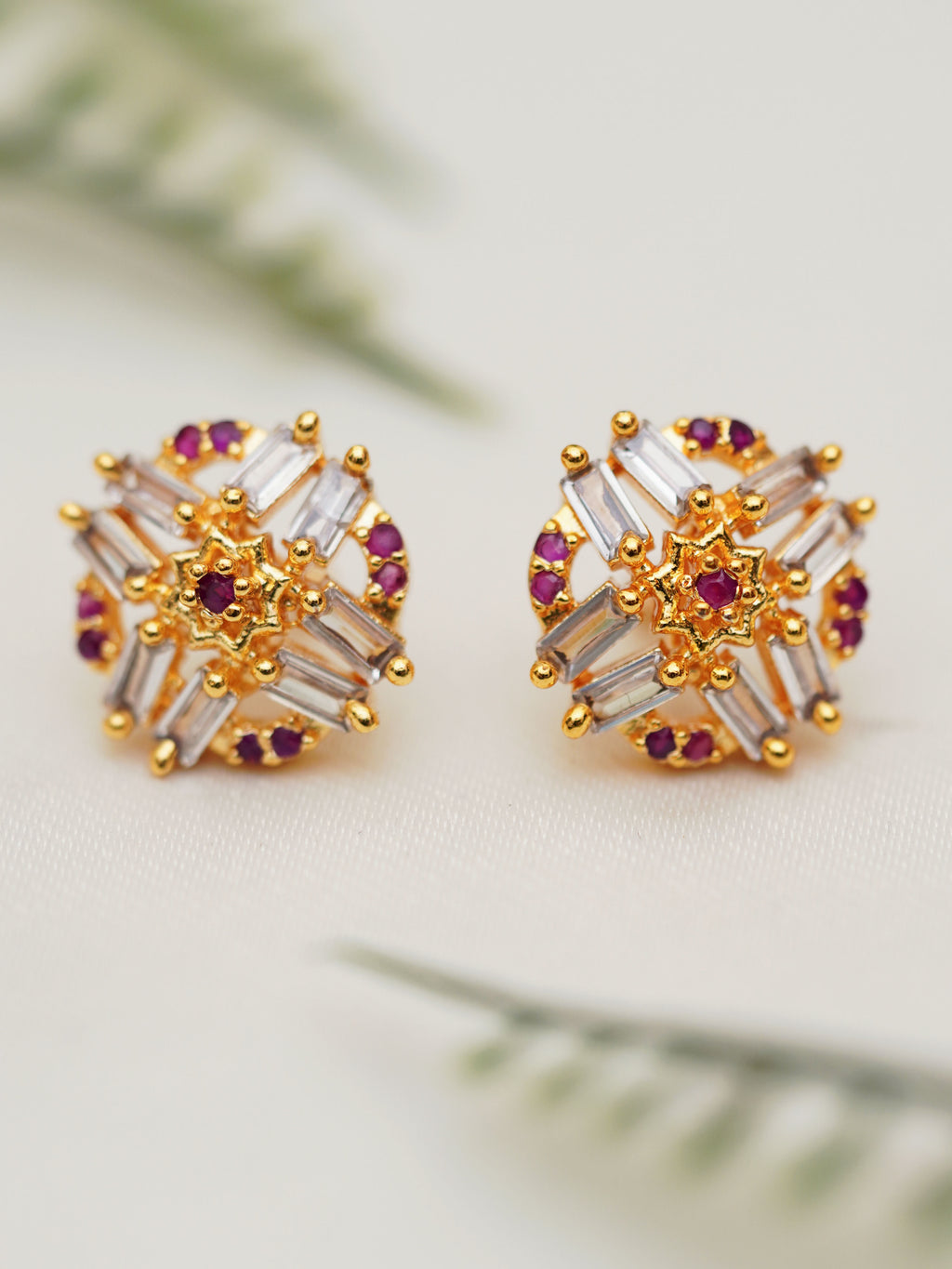 Geometric Baguette Stud Earrings