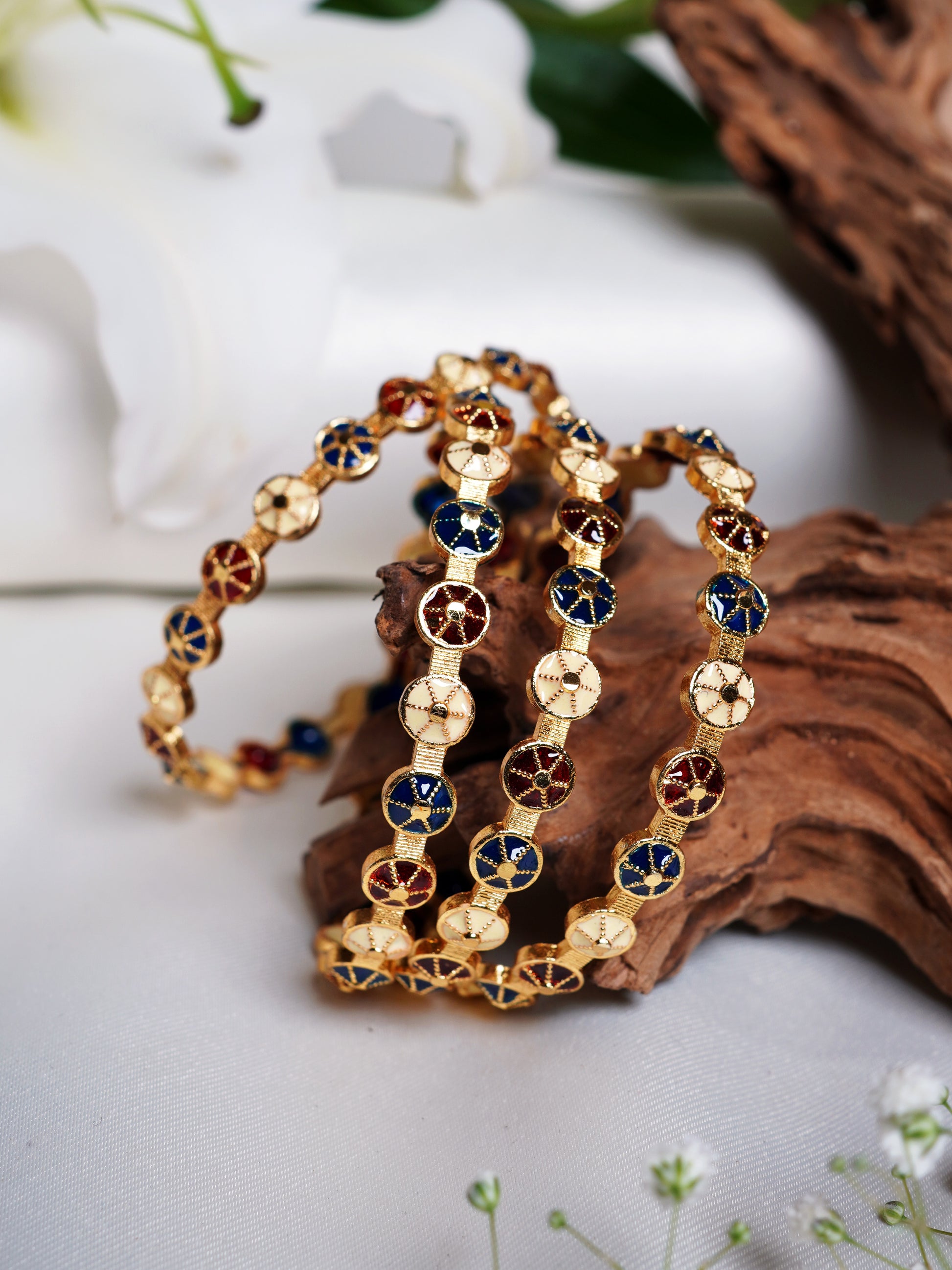 Multicolor Meenakari Chakra Bangle Set