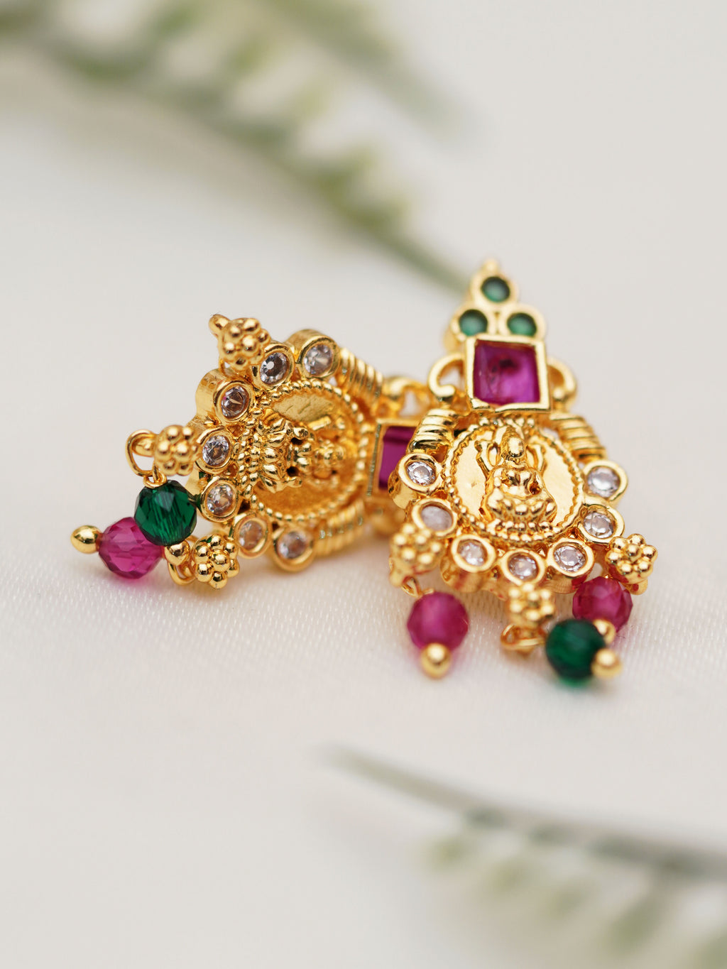 Temple Medallion Multicolour Drop Earrings