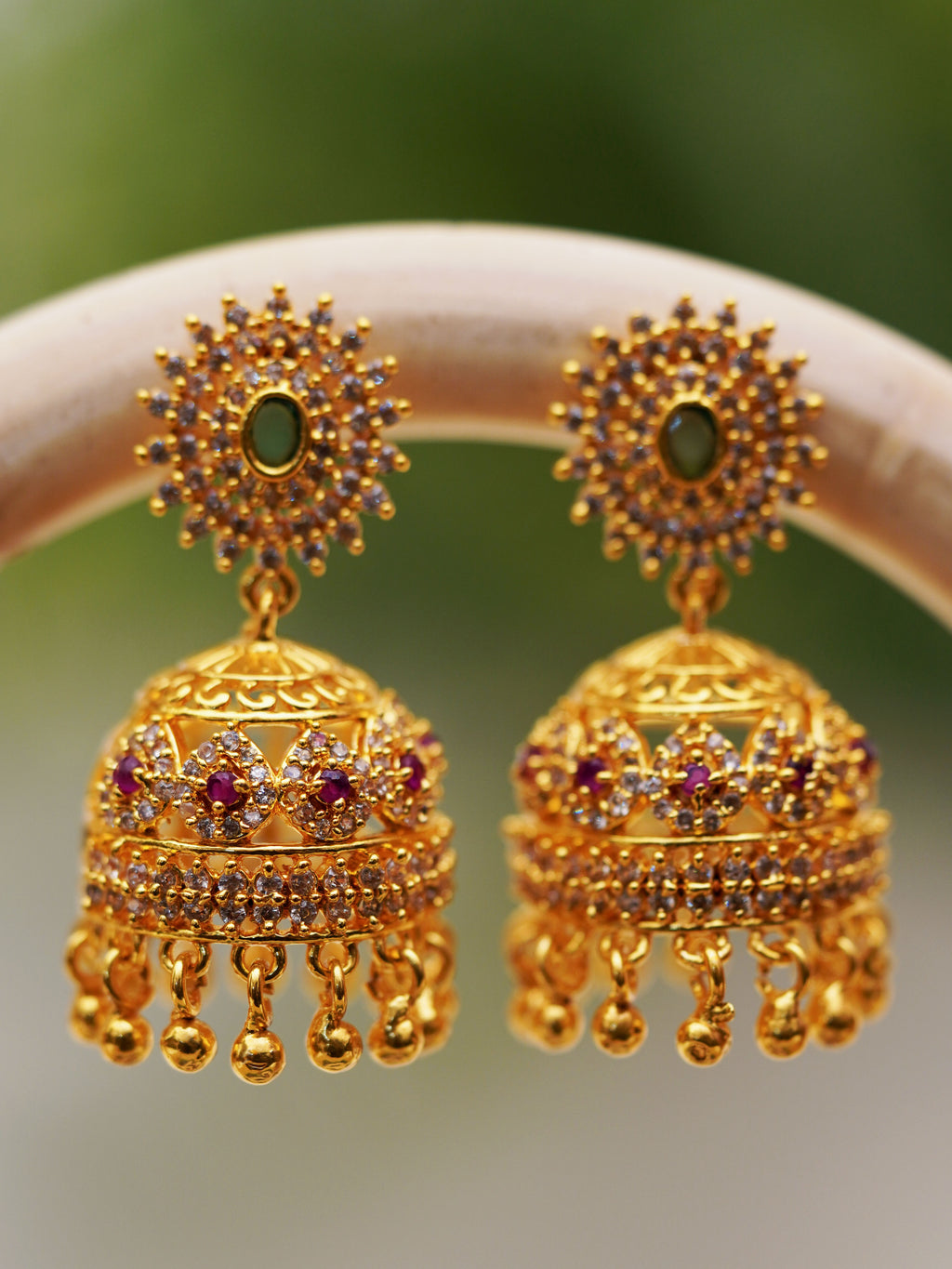 Floral Dome Multicolour Jhumka Earrings