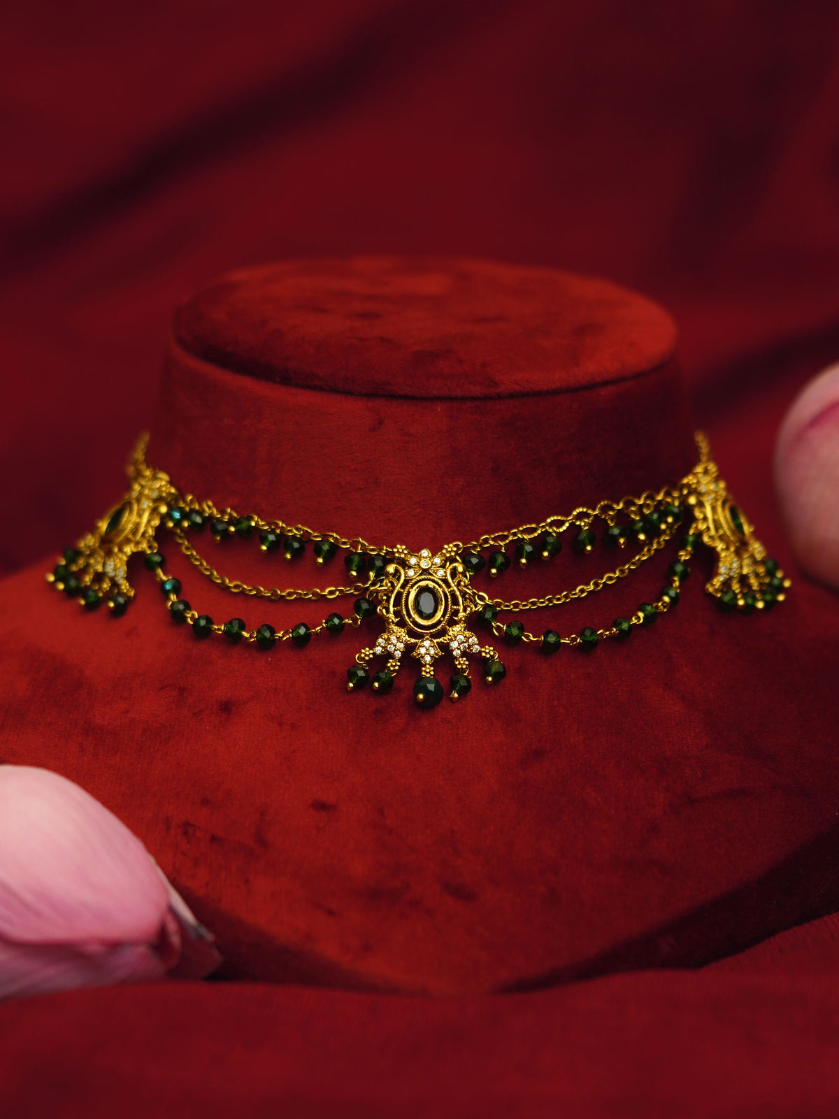 Forest Green Regal Drape Choker