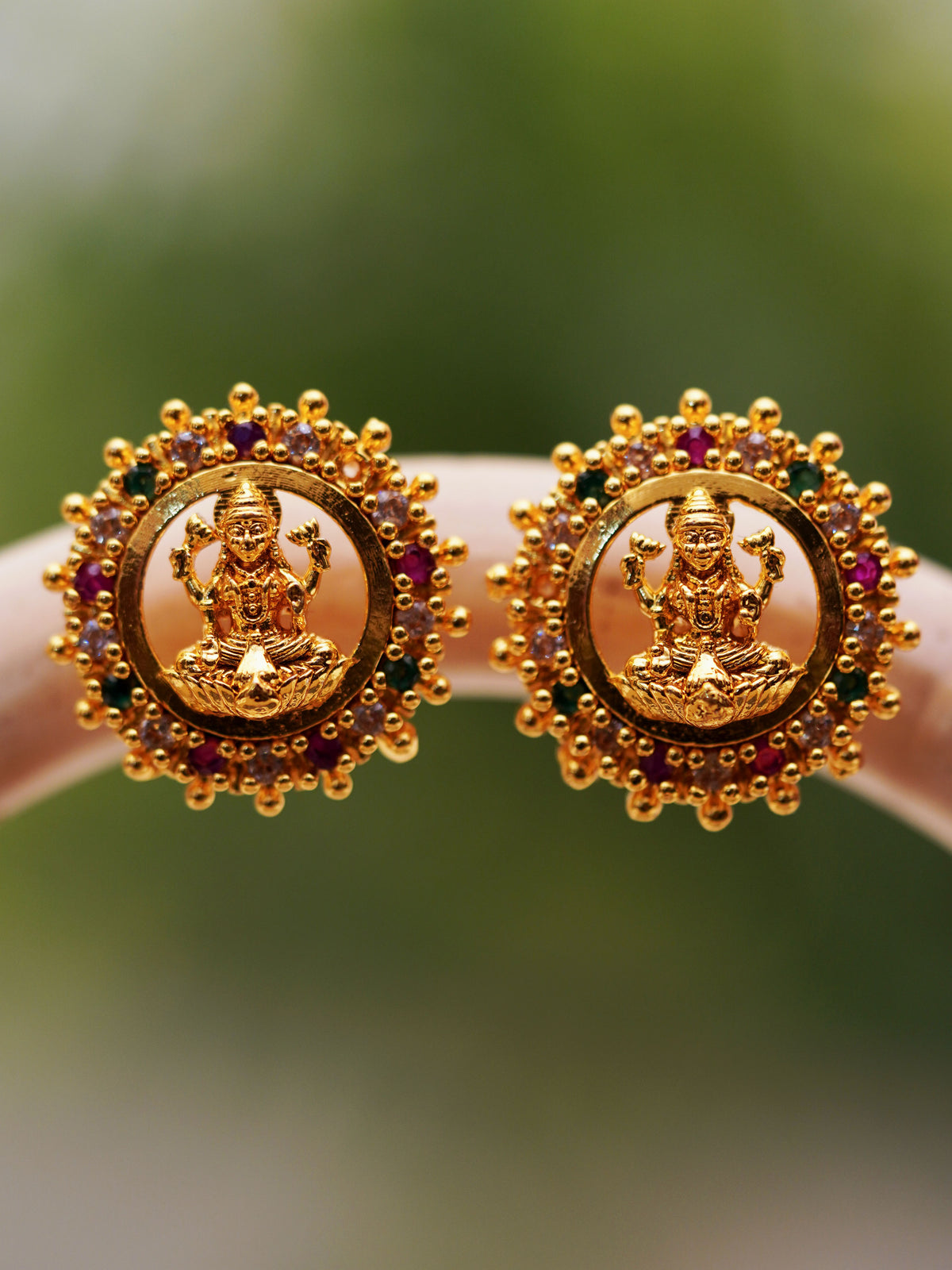 Divine Halo Temple Stud Earrings