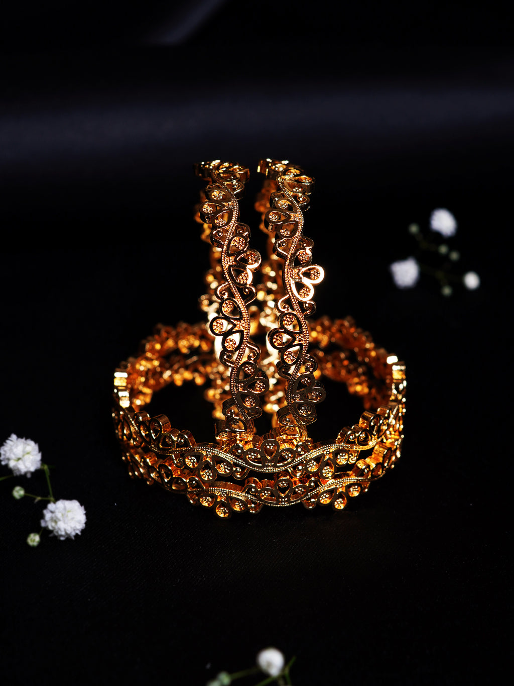 Stone Studded Drop Design Bangle Set