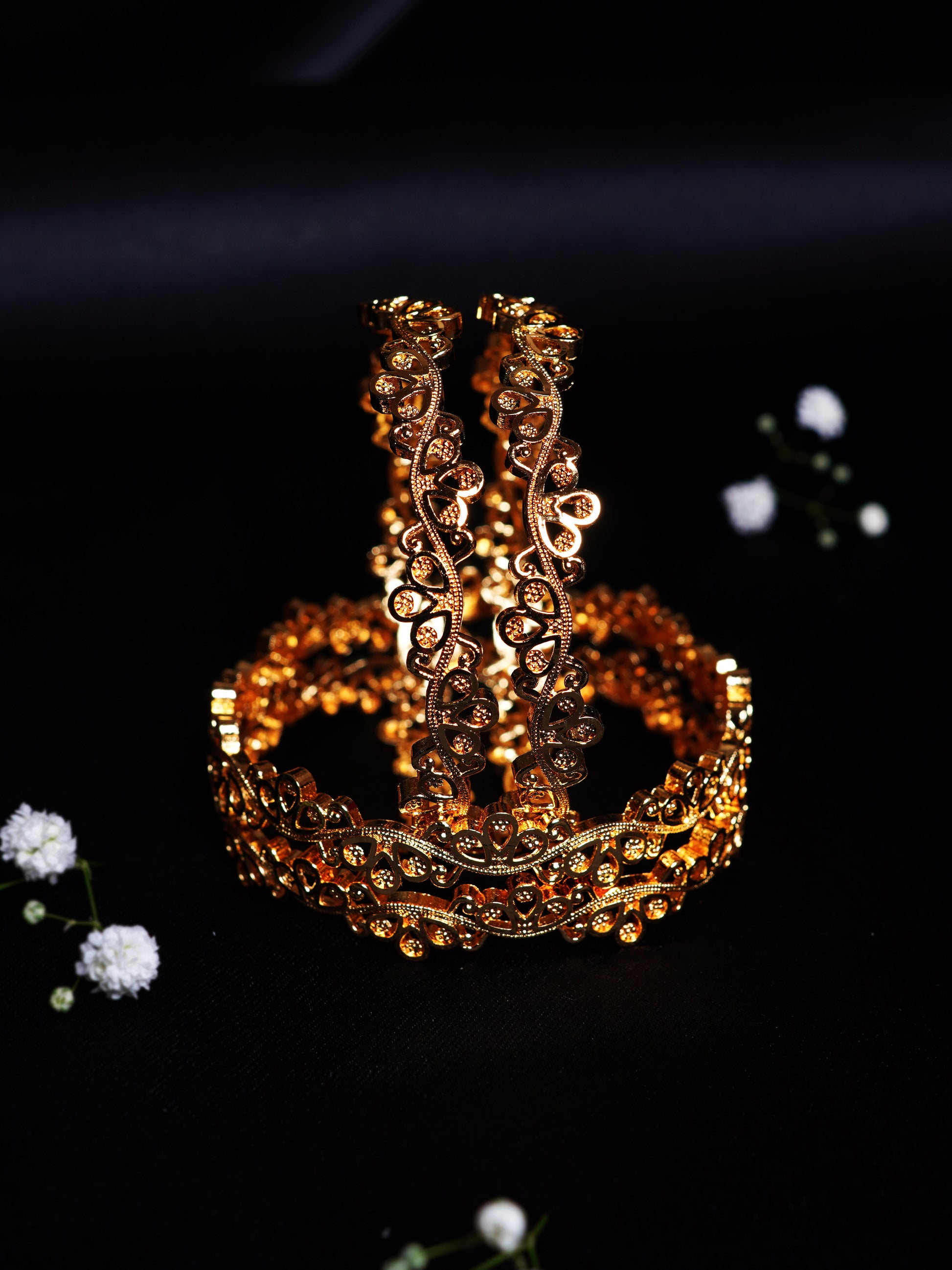 Stone Studded Drop Design Bangle Set