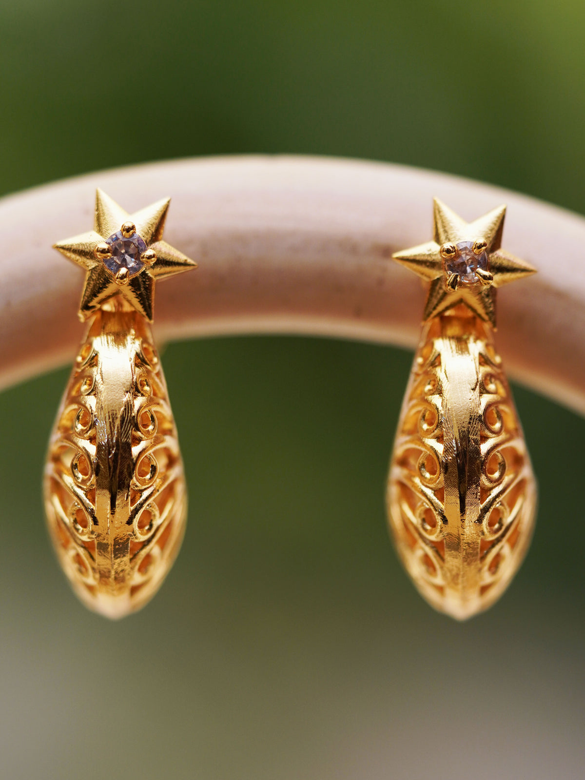 Sculpted Swirl Hoop Earrings