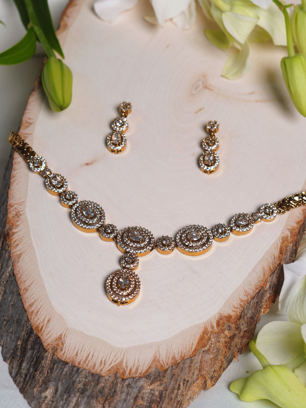 Celestial Halo Crystal Necklace Set