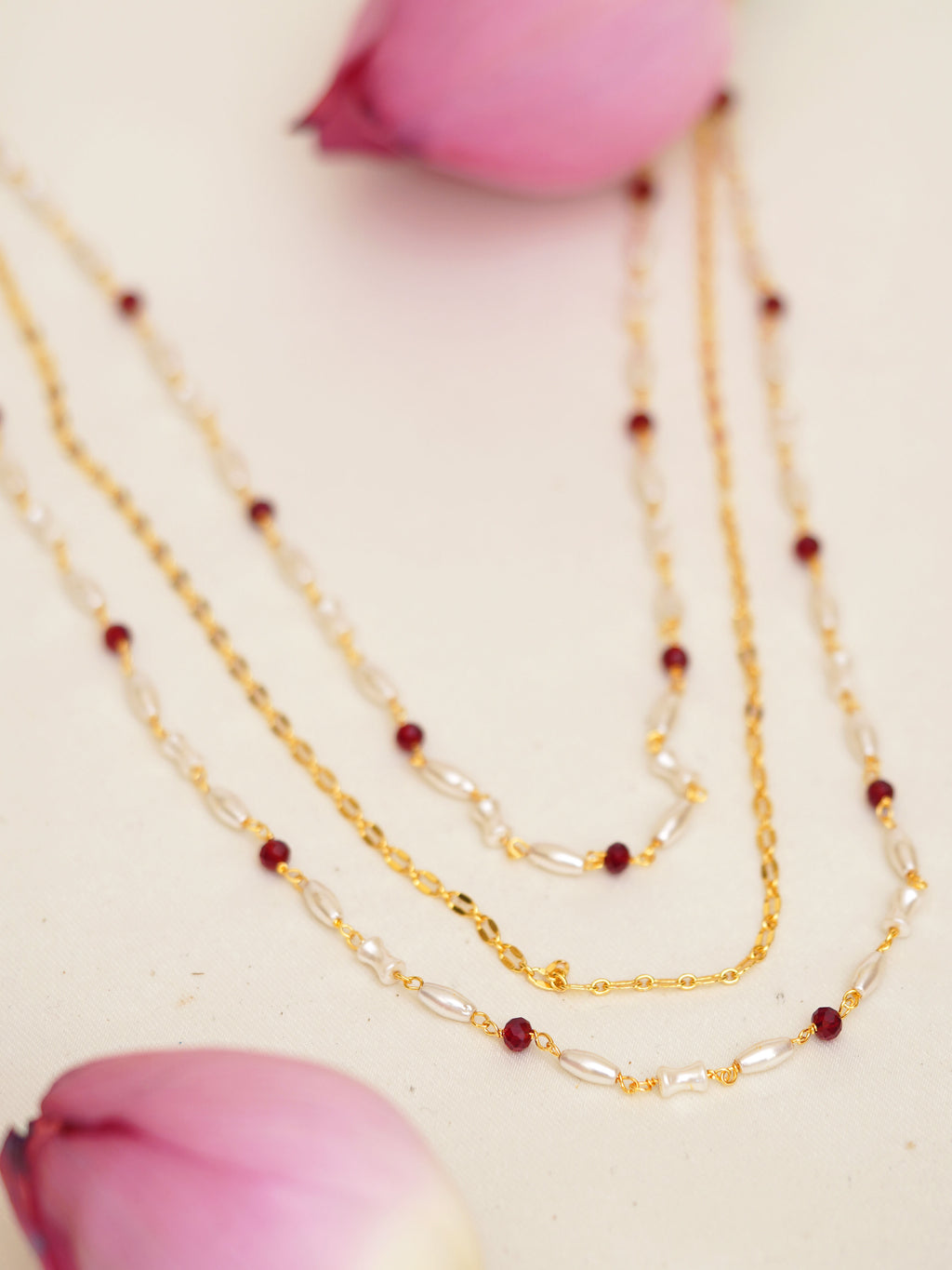 Crimson Ivory Layered Necklace