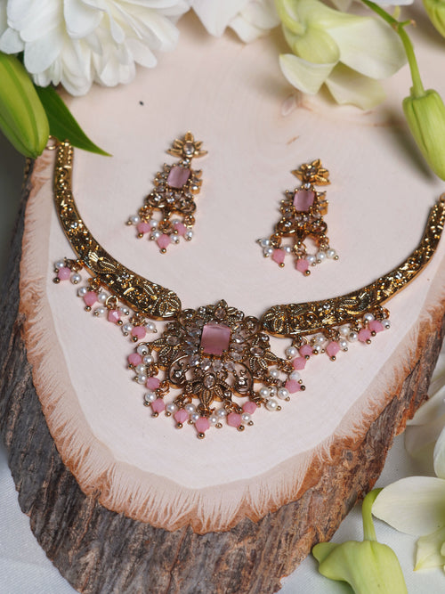Blush Heritage Kundan Necklace Set