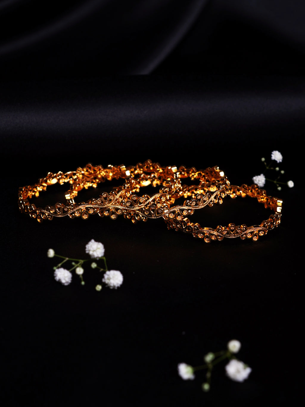 Stone Studded Drop Design Bangle Set