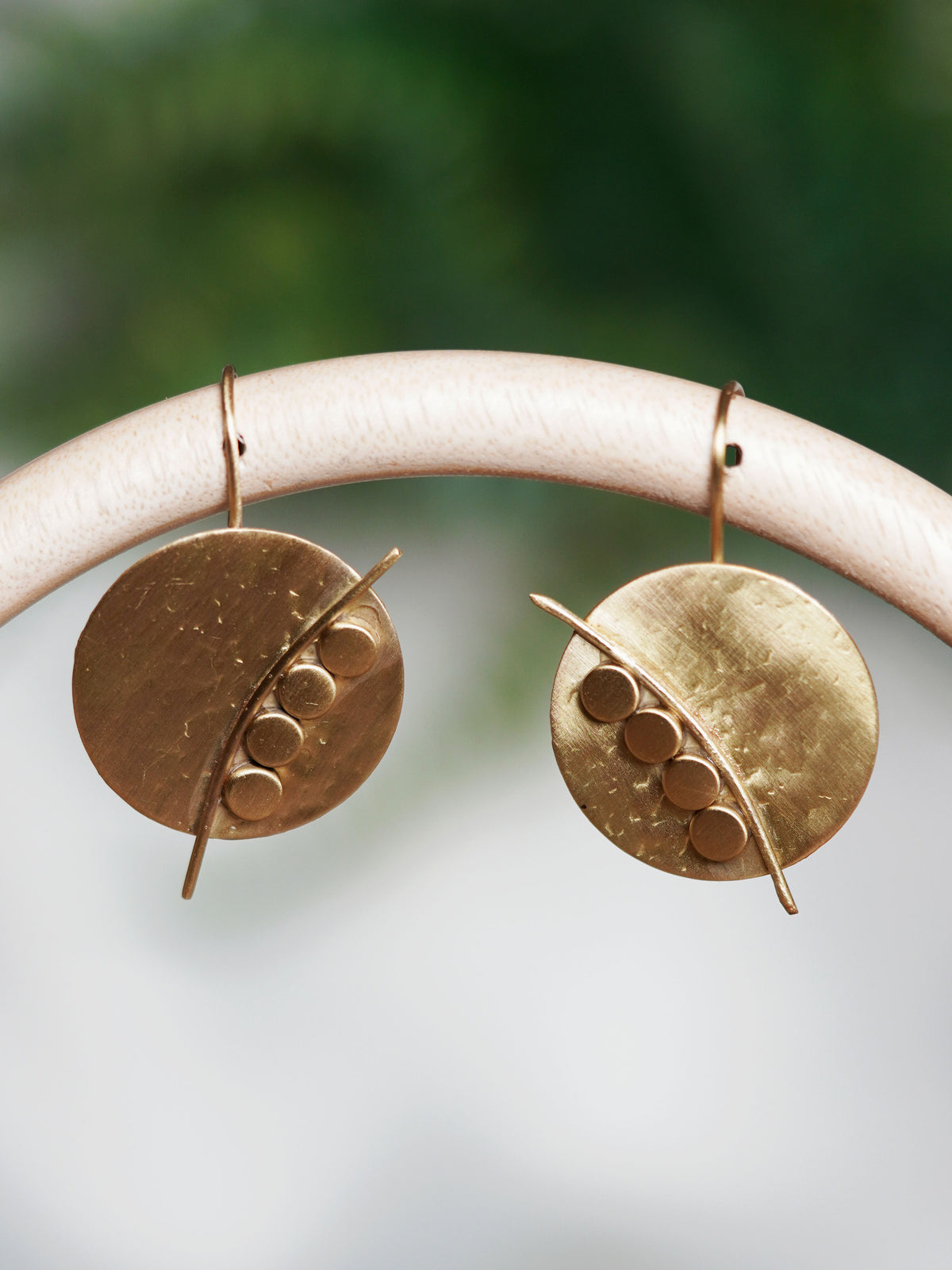 Artisan Golden Orbit Disc Earrings