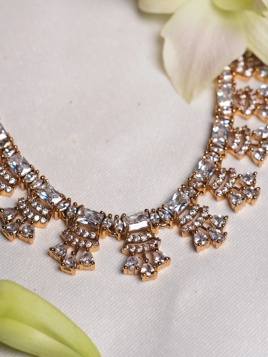 Regal Cascade Crystal Statement Necklace Set