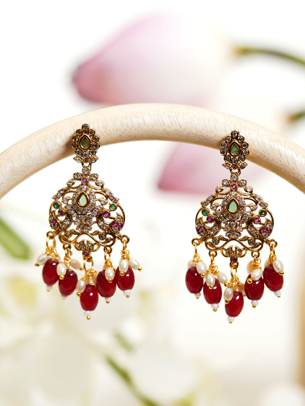 Peacock Kemp Pearl Bridal Necklace Set