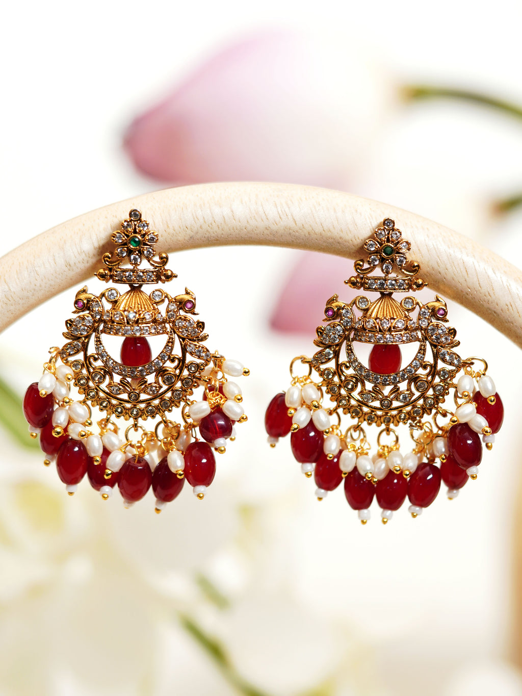 Kemp Floral Chandbali Bridal Necklace Set