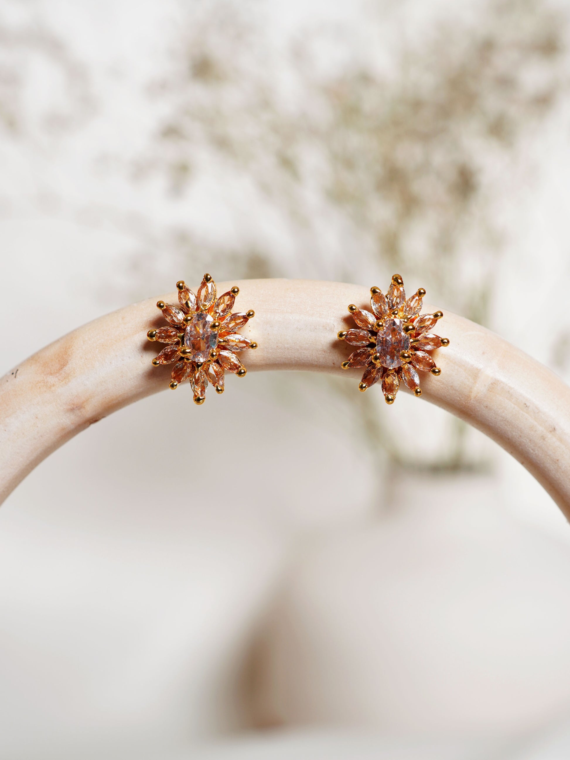 Champagne Bloom Stud Earrings