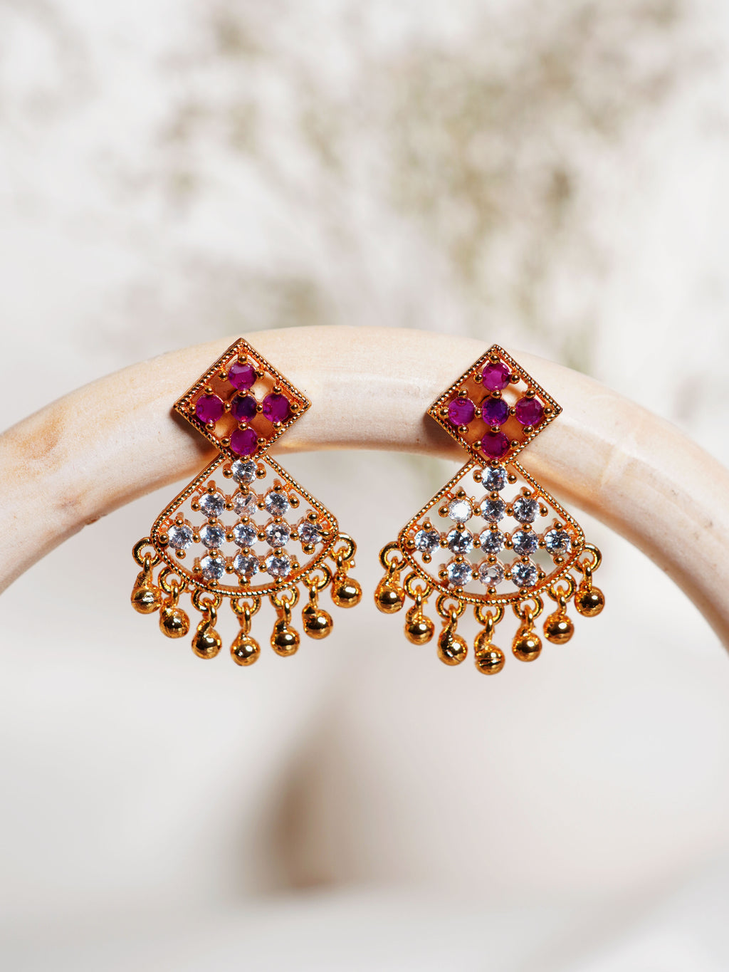Rani Crystal Chand Drop Earrings