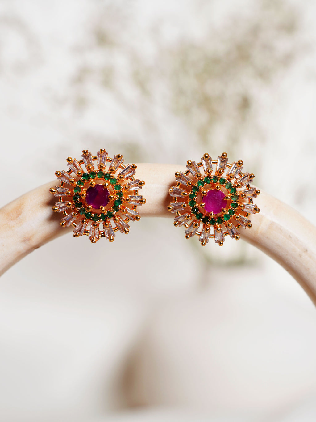 Rani Green Radiance Stud Earrings