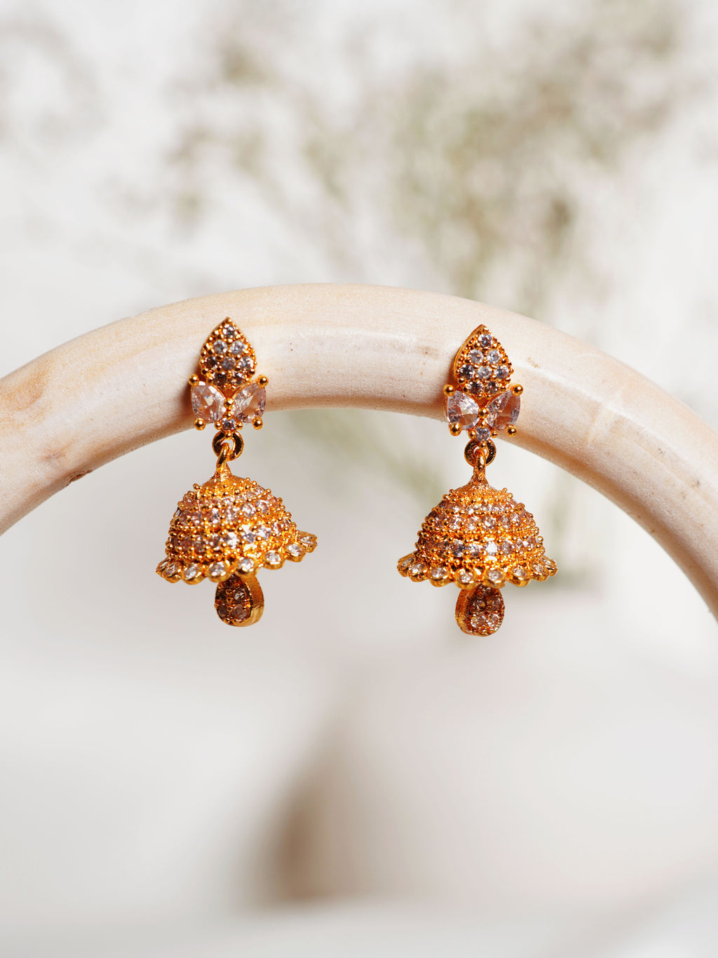 Crystal Radiance Jhumka Earrings