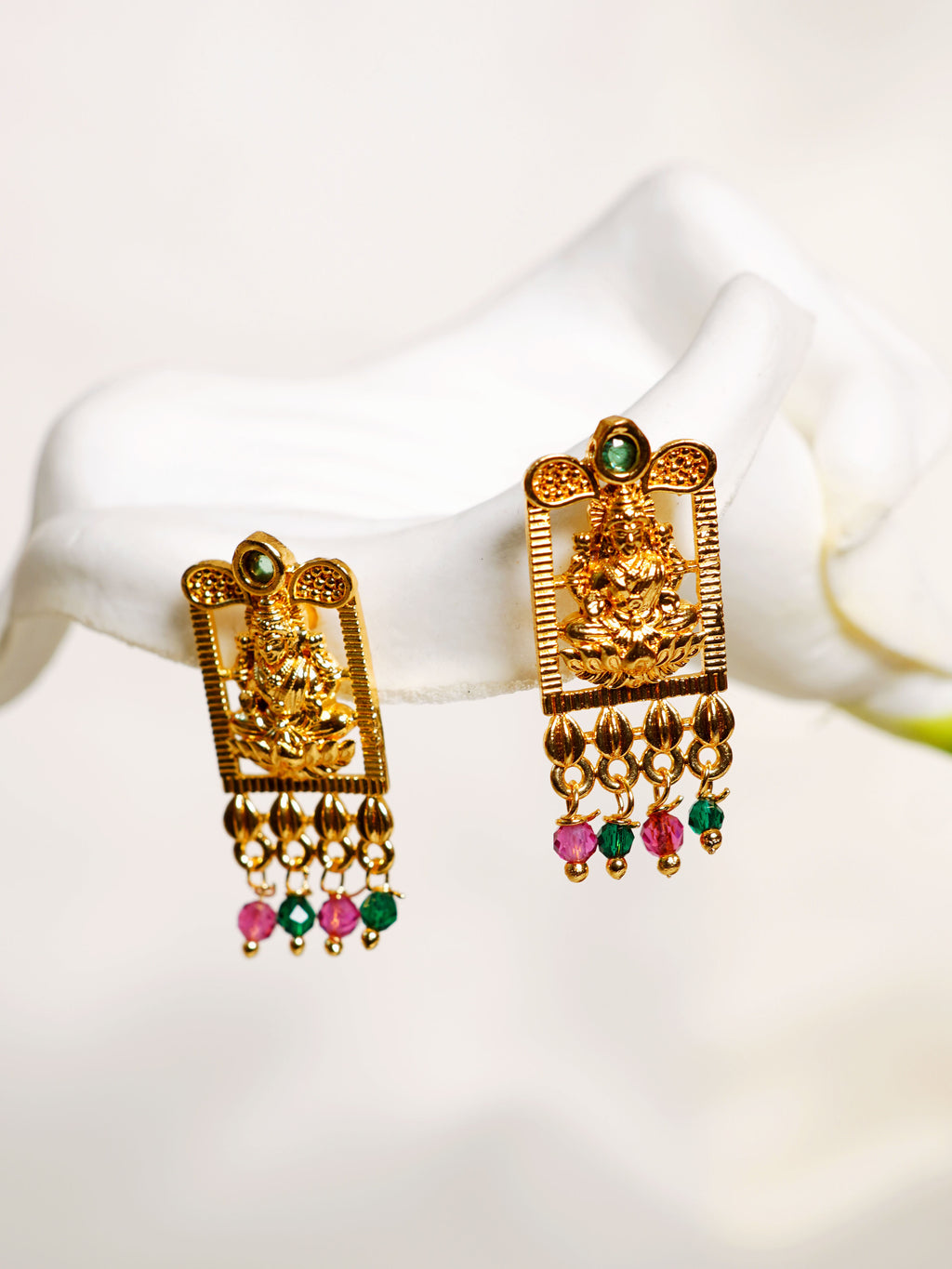 Lakshmi Dual-Tone Drop Earrings