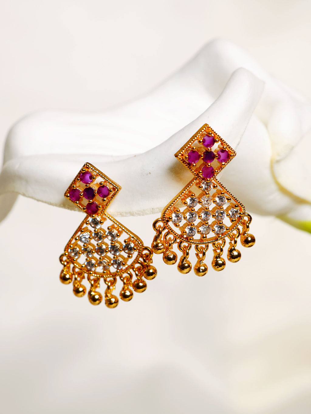 Rani Crystal Chand Drop Earrings