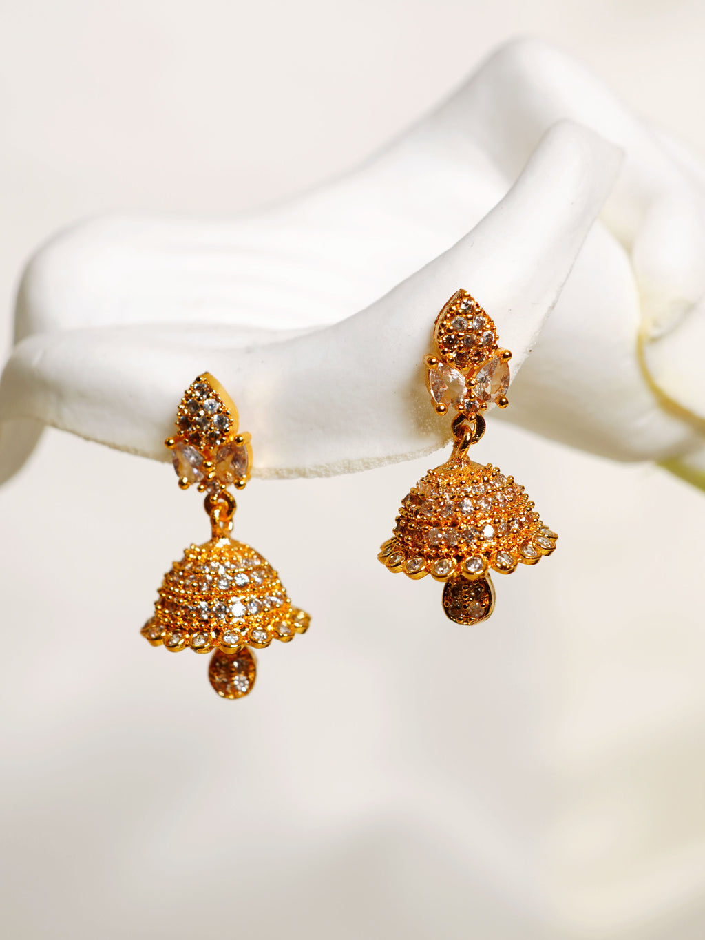 Crystal Radiance Jhumka Earrings