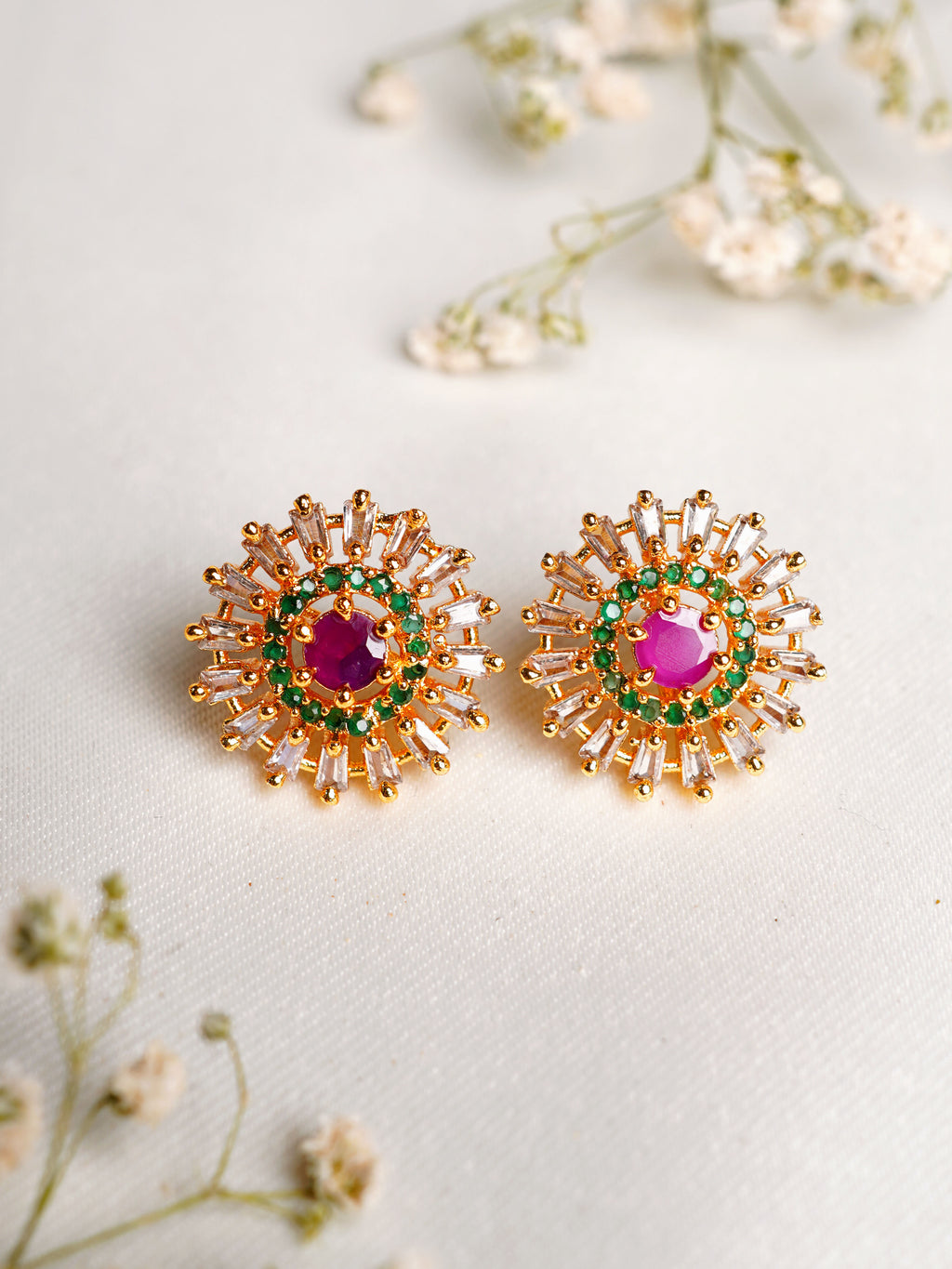 Rani Green Radiance Stud Earrings