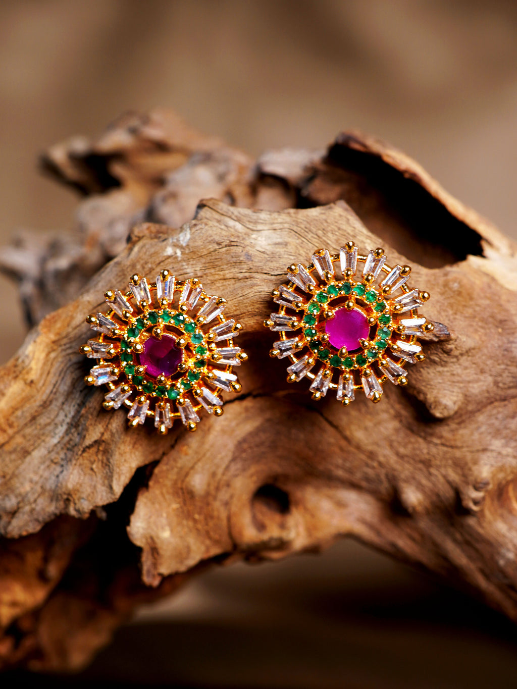 Rani Green Radiance Stud Earrings