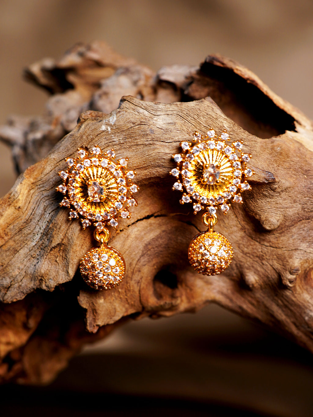 Radiant Crystal Ball Drop Earrings