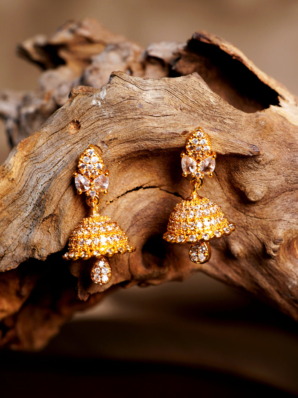 Crystal Radiance Jhumka Earrings