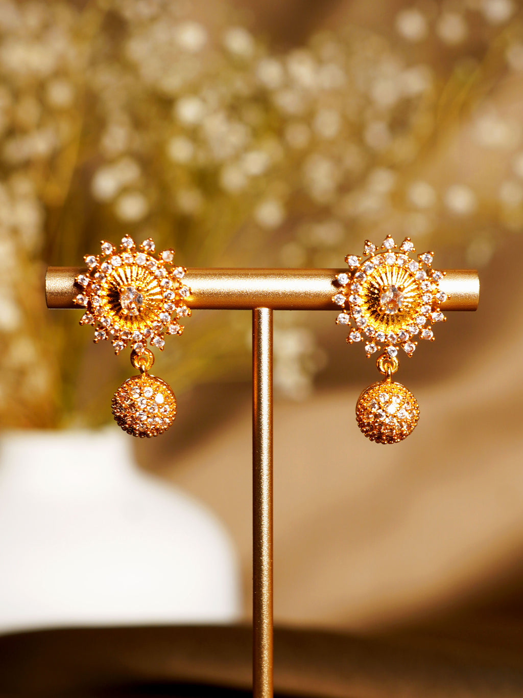Radiant Crystal Ball Drop Earrings