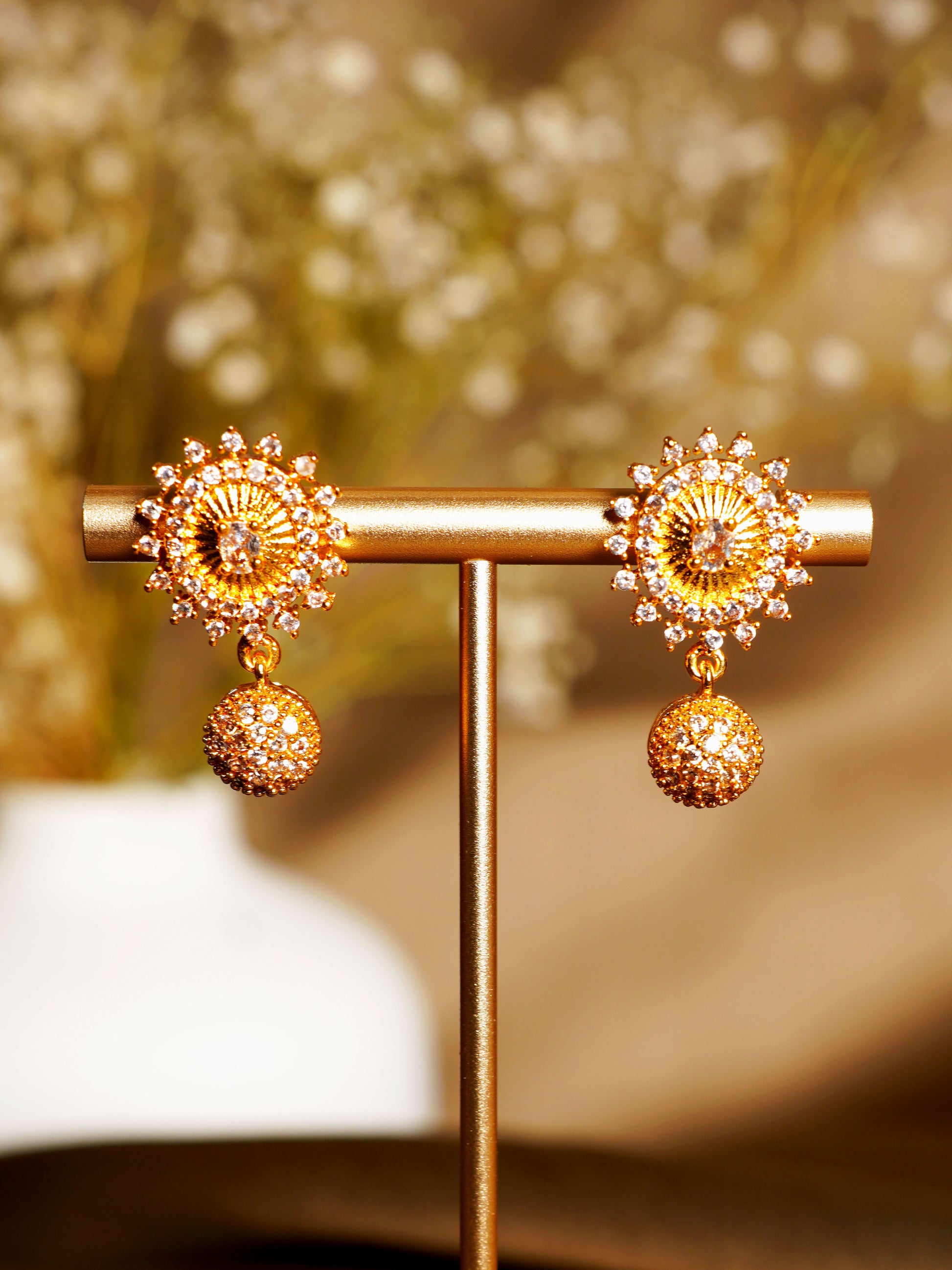 Radiant Crystal Ball Drop Earrings