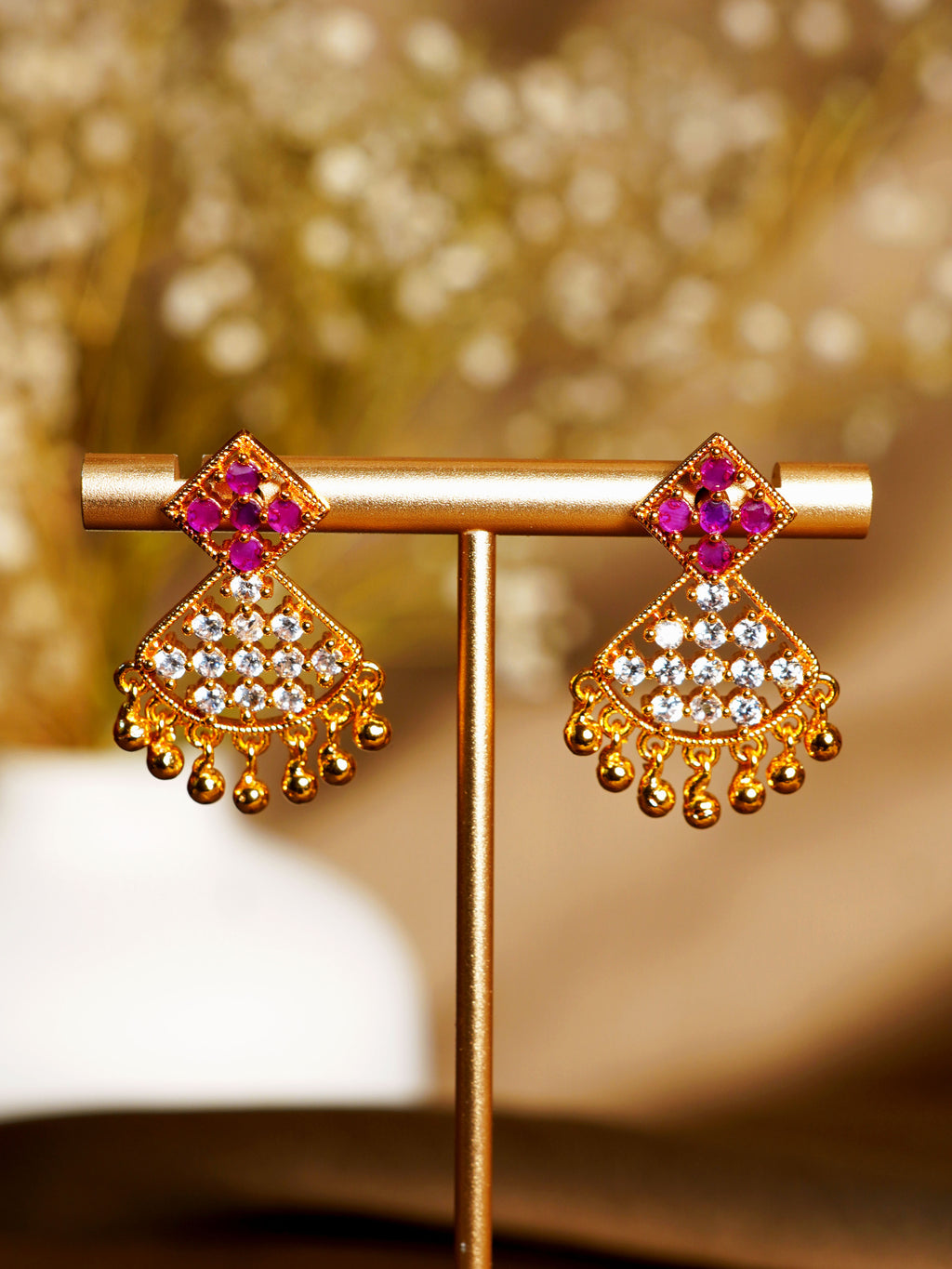 Rani Crystal Chand Drop Earrings