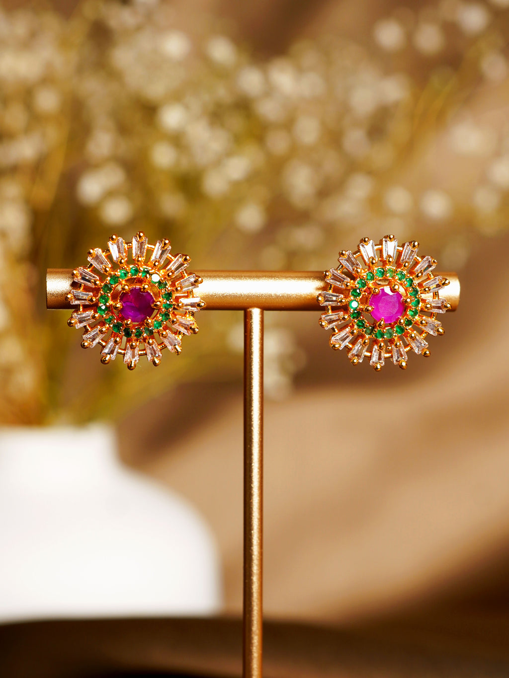Rani Green Radiance Stud Earrings