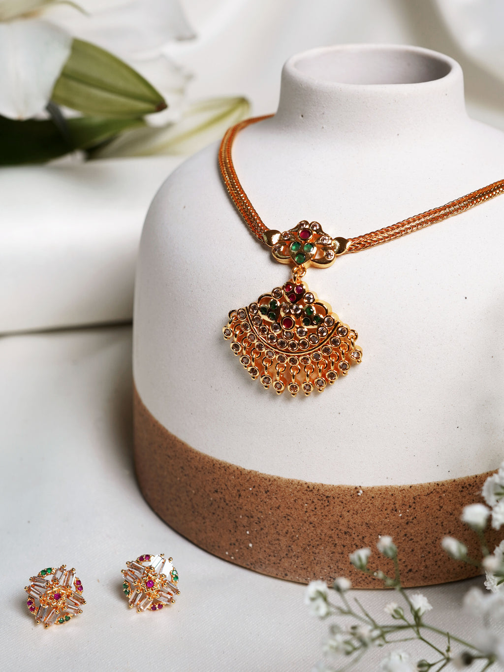Celestial Crescent Kundan Necklace Set