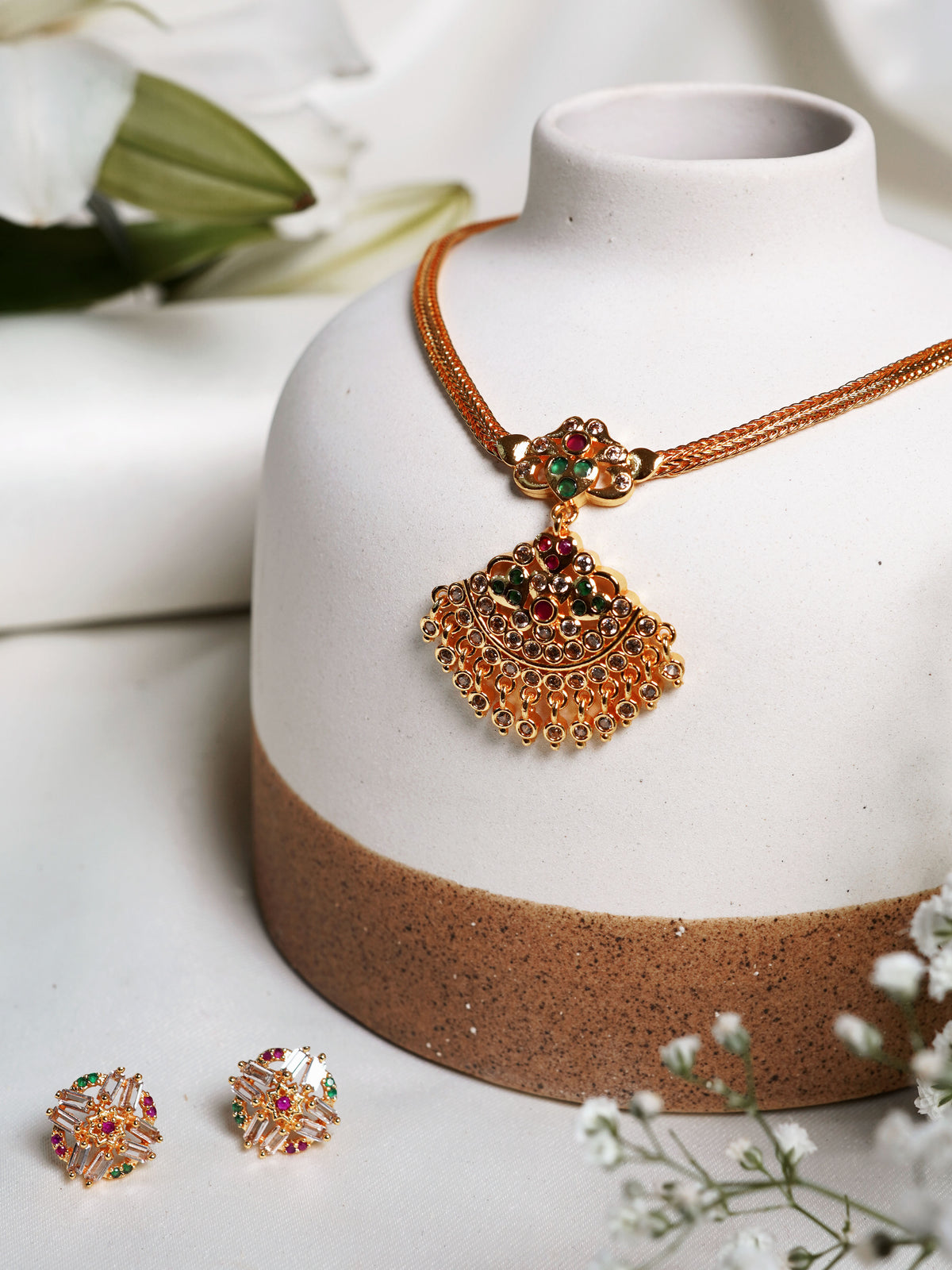 Celestial Crescent Kundan Necklace Set
