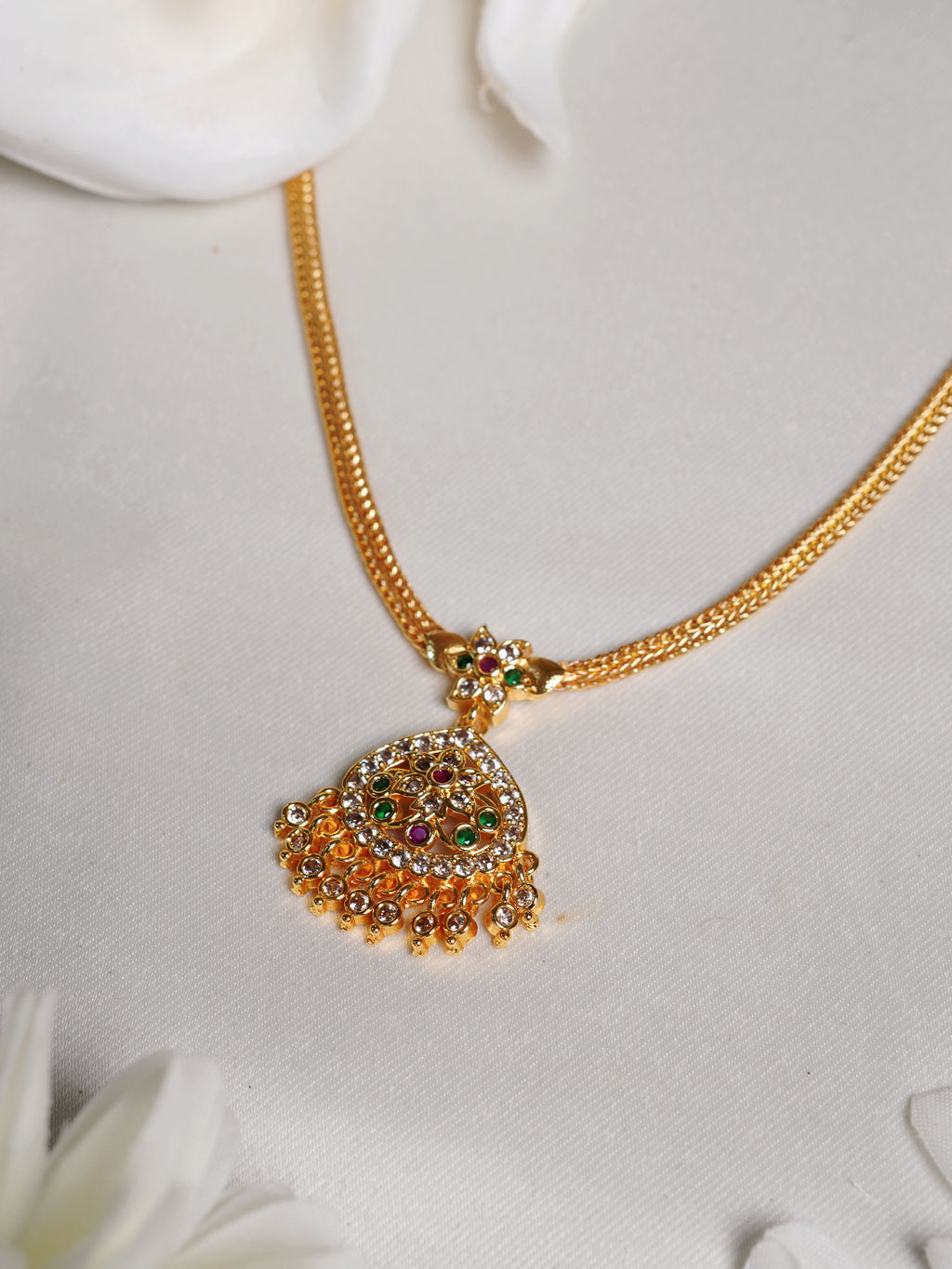 Royal Peacock Kundan Chandbali Necklace Set