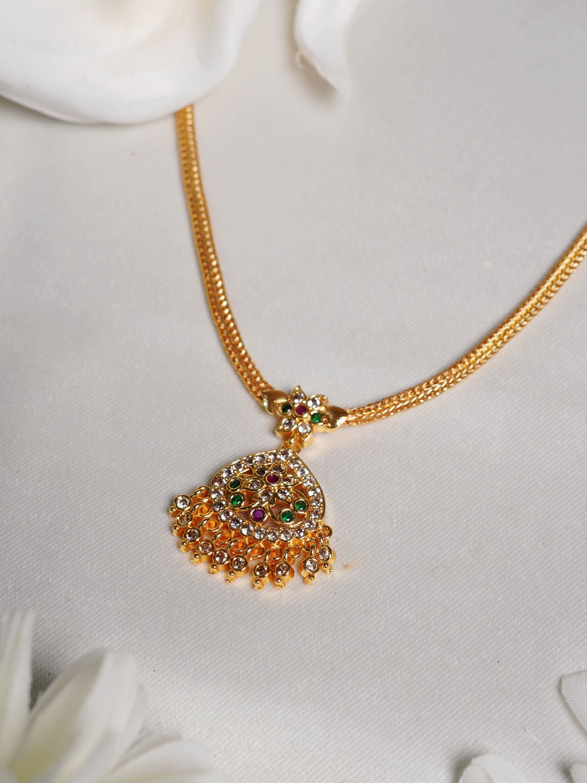 Royal Peacock Kundan Chandbali Necklace Set