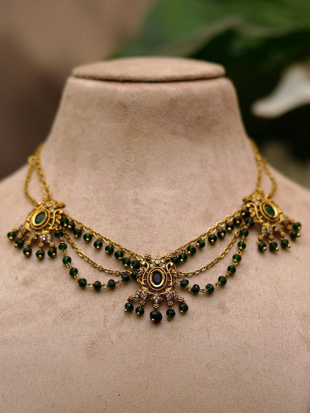 Forest Green Regal Drape Choker