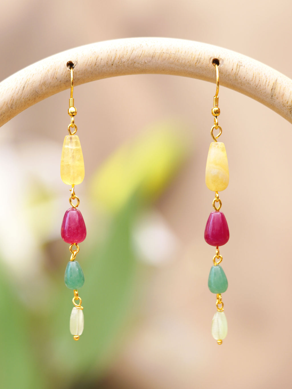 Candy Colour Bead Drop Earrings