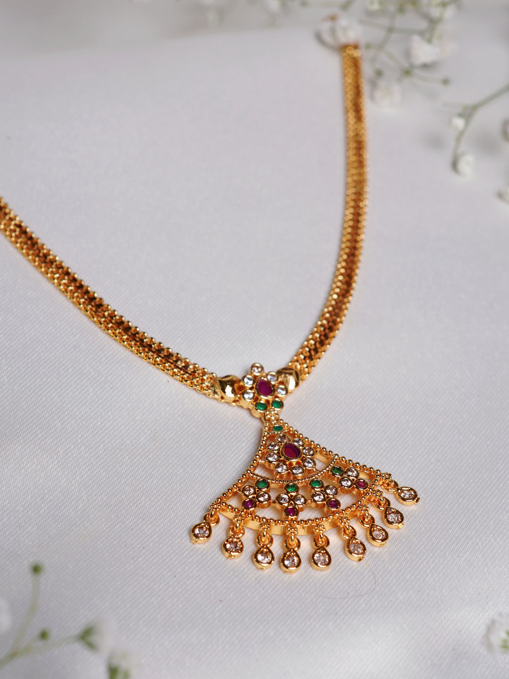 Rangoli Arc Kundan Drop Necklace Set