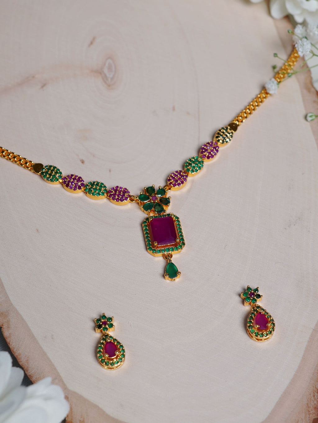 Royal Garden Kundan Statement Necklace Set