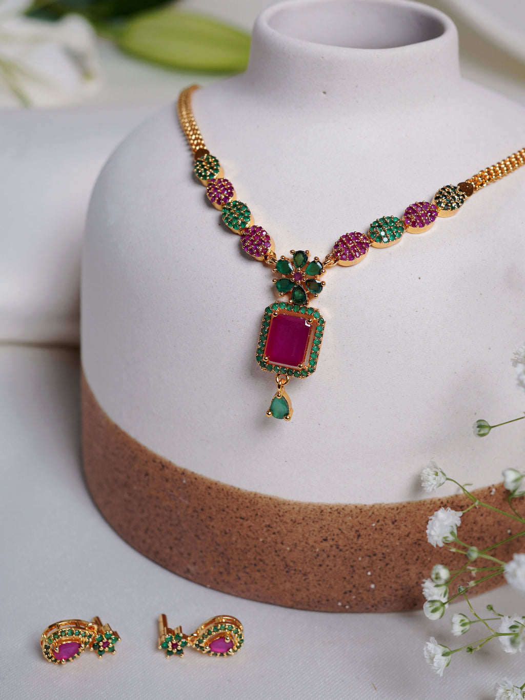 Royal Garden Kundan Statement Necklace Set