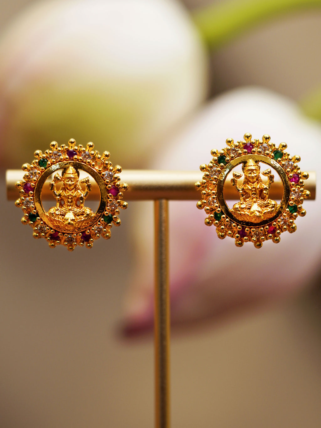 Divine Halo Temple Stud Earrings