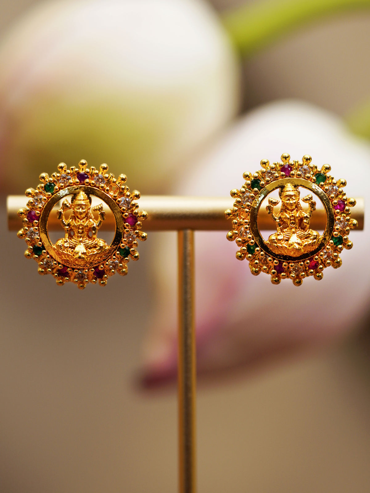 Divine Halo Temple Stud Earrings